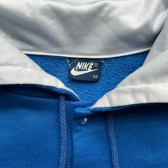 Rare Vintage 80s Nike Dunk Dome Spellout Logo Split Zip Hoodie Sweatshirt BTTYS - Picture 3 of 8